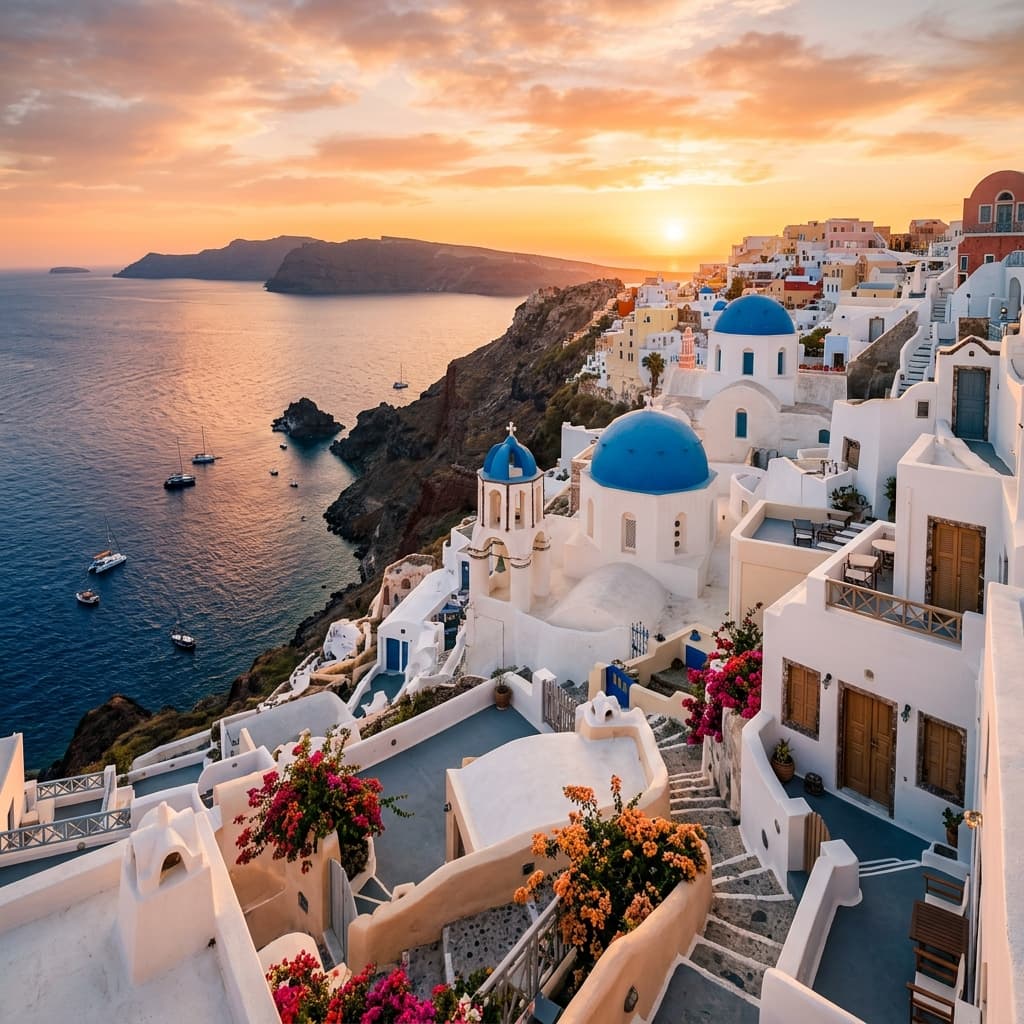 Santorini caldera view from a luxury villa